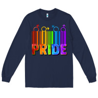 Navy Pride Barcode Long Sleeve Tee - FaDigitalArtStudio