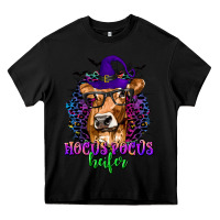 Black Hocus Pocus Heifer with Cow and Halloween Heavy Core Tee - texasbilliewilder