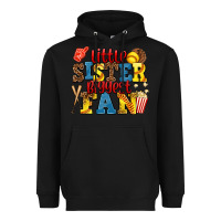 Black little sister biggest fan softball Heavyweight Hoodie - AdoDesignShop