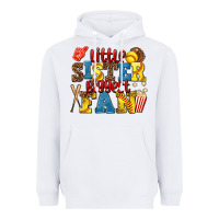 White little sister biggest fan softball Heavyweight Hoodie - AdoDesignShop