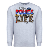 Heather Grey police life Premium Sweatshirt - AdoDesignShop