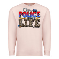 Pale Pink police life Premium Sweatshirt - AdoDesignShop