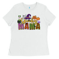 White spooky mama Ladies Tee - CowGirlArtShop