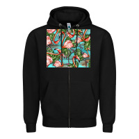 Black flamingos with leaves Zipper Hoodie - BarkalooDesign