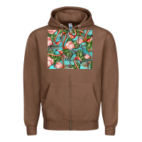Chestnut flamingos with leaves Zipper Hoodie - BarkalooDesign