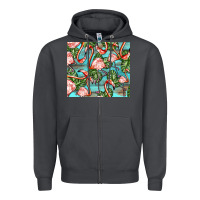 Smoke flamingos with leaves Zipper Hoodie - BarkalooDesign