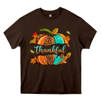 Chocolate Brown pumpkin thankful Heavy Core Tee - NancyCooperArtShop