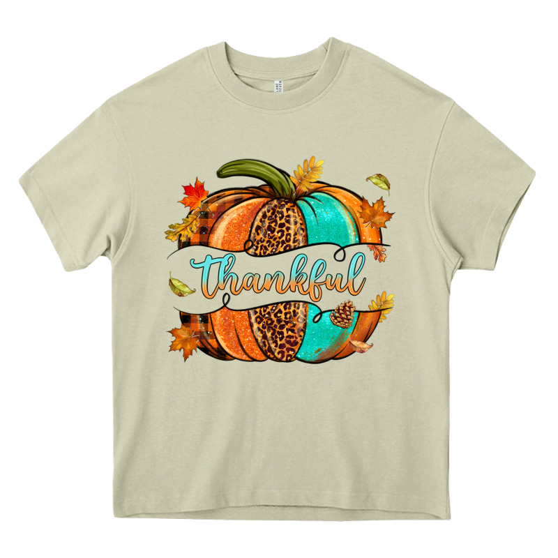 Pumpkin Thankful Heavy Core Tee by NancyCooperArtShop | Teevron