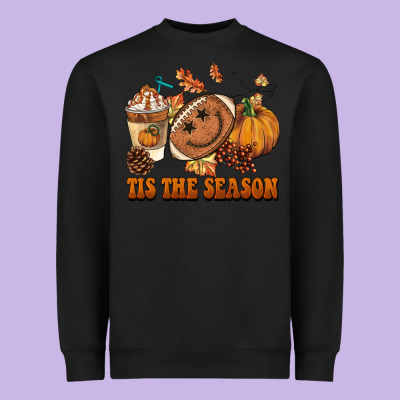 Tis The Season Football Heavyweight Sweatshirt Designed By Barkaloodesign