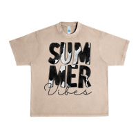 French Oak Summer Vibes Black White Cowhide Urban Heavy Tee - CowCowDesign