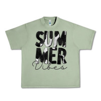 Oil Green Summer Vibes Black White Cowhide Urban Heavy Tee - CowCowDesign