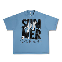 Pebble Blue Summer Vibes Black White Cowhide Urban Heavy Tee - CowCowDesign