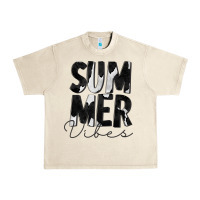 Sandshell Summer Vibes Black White Cowhide Urban Heavy Tee - CowCowDesign