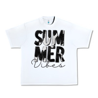 White Summer Vibes Black White Cowhide Urban Heavy Tee - CowCowDesign