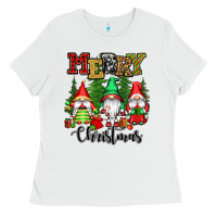 White merry christmas gnomes Ladies Tee - CowGirlArtShop