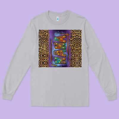 Leopard Nana Long Sleeve Tee Designed By Fadigitalartstudio