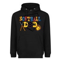 Black softball dad Heavyweight Hoodie - AdoDesignShop