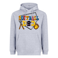 Heather Grey softball dad Heavyweight Hoodie - AdoDesignShop