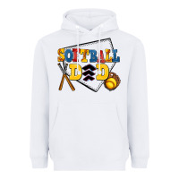 White softball dad Heavyweight Hoodie - AdoDesignShop