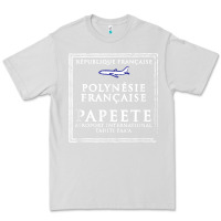 Dove Grey papeete tahiti passport stamp vacation travel t shirt Premium Tee - maiPhamDesign