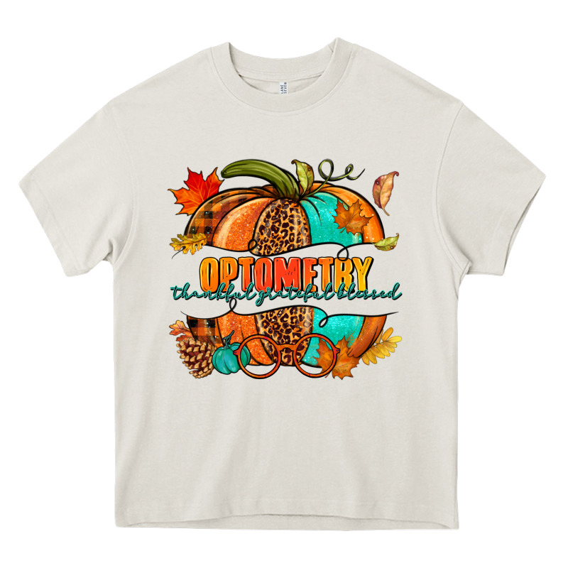 Optometry Thankful Grateful Blessed Pumpkin Heavy Core Tee by NancyCooperArtShop | Teevron