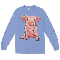 Colony Blue sitting pig Long Sleeve Tee - RanaPortraitStore