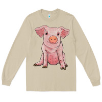 Mushroom sitting pig Long Sleeve Tee - RanaPortraitStore