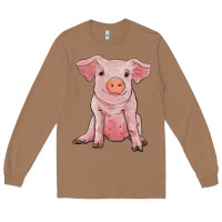 Toasted Coconut sitting pig Long Sleeve Tee - RanaPortraitStore