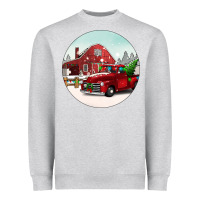 Heather Grey Christmas farm Christmas Heavyweight Sweatshirt - BarkalooDesign