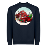 Navy Christmas farm Christmas Heavyweight Sweatshirt - BarkalooDesign