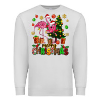 Dove Grey flamingo merry christmas Premium Sweatshirt - AdoDesignShop