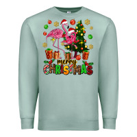 Seafoam flamingo merry christmas Premium Sweatshirt - AdoDesignShop