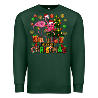 Sports Green flamingo merry christmas Premium Sweatshirt - AdoDesignShop