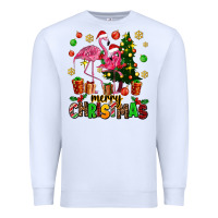 White flamingo merry christmas Premium Sweatshirt - AdoDesignShop