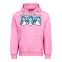 Fuchsia Pink snowman winter Urban Hoodie - JahusDesignShop