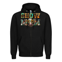 Black show mom brown calf eye glasses Zipper Hoodie - BarkalooDesign