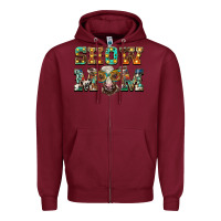 Burgundy show mom brown calf eye glasses Zipper Hoodie - BarkalooDesign