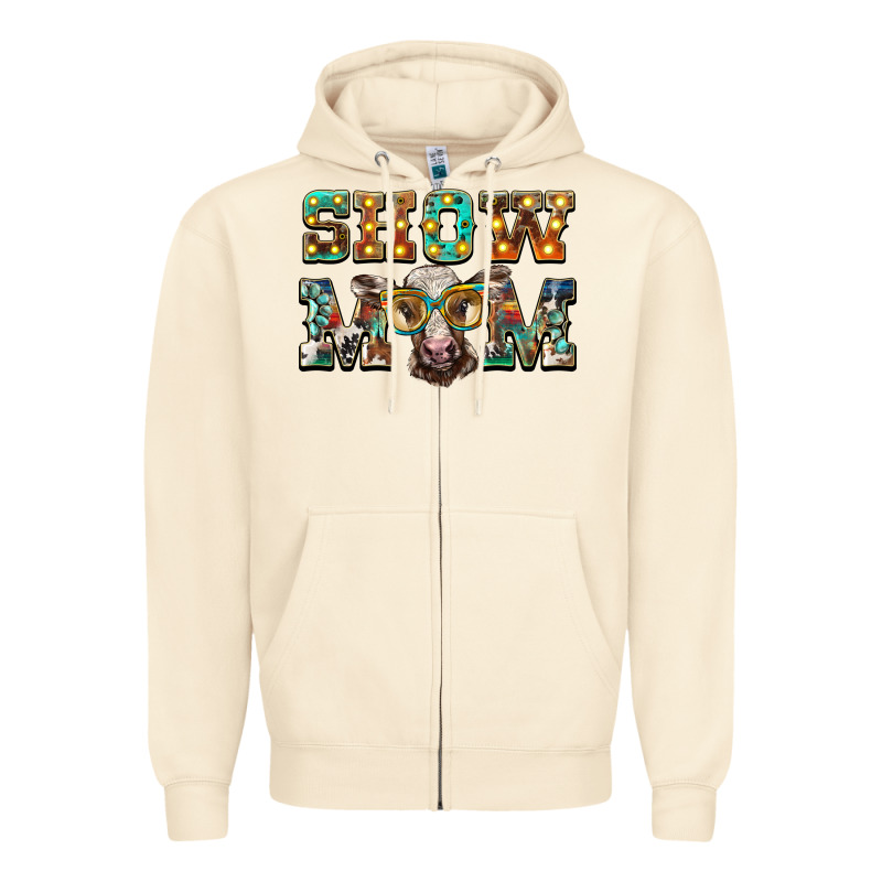 Show Mom Brown Calf Eye Glasses Zipper Hoodie by BarkalooDesign | Teevron