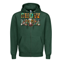 Sports Green show mom brown calf eye glasses Zipper Hoodie - BarkalooDesign