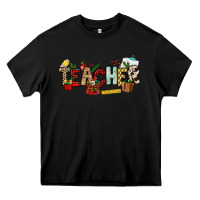Black Christmas Teacher Heavy Core Tee - NancyCooperArtShop