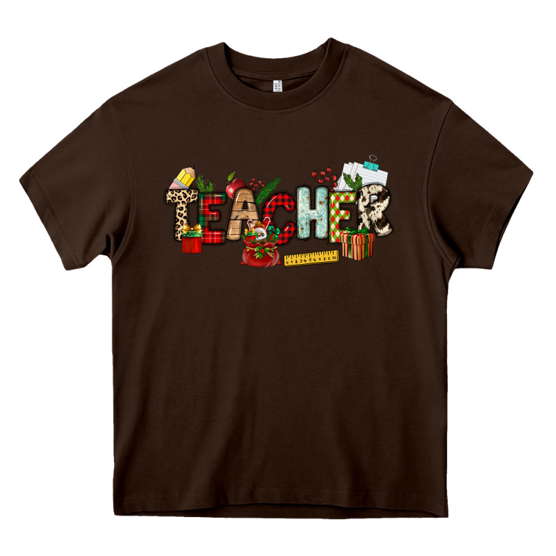 Christmas Teacher Heavy Core Tee by NancyCooperArtShop | Teevron