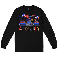 Black Western Truck Hello Fourth Of July America Long Sleeve Tee - FaDigitalArtStudio