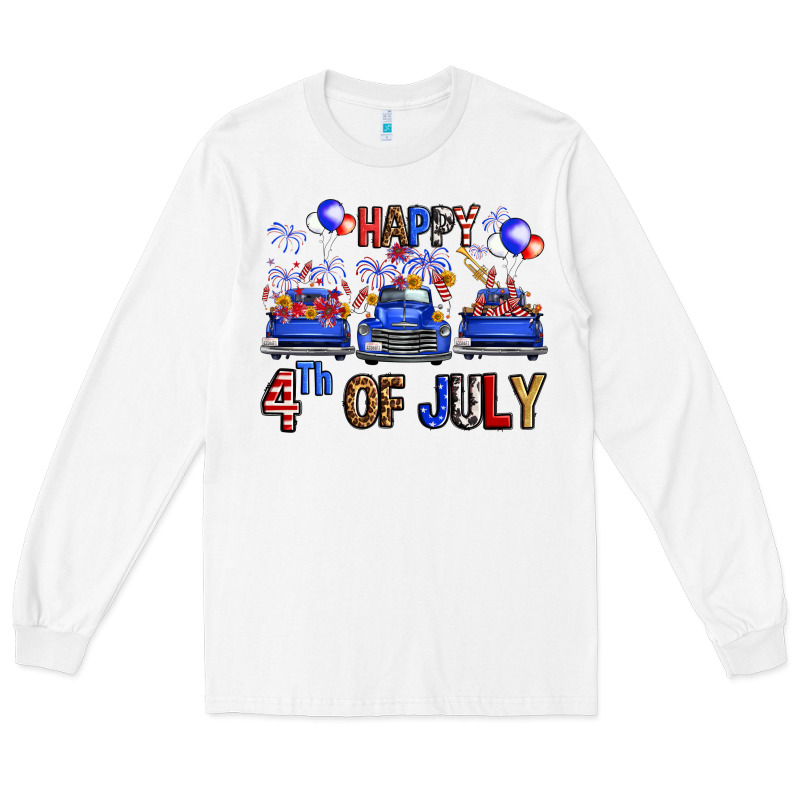 Western Truck Hello Fourth Of July America Long Sleeve Tee by FaDigitalArtStudio | Teevron