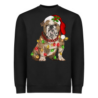 Black Christmas english bulldog Heavyweight Sweatshirt - BarkalooDesign