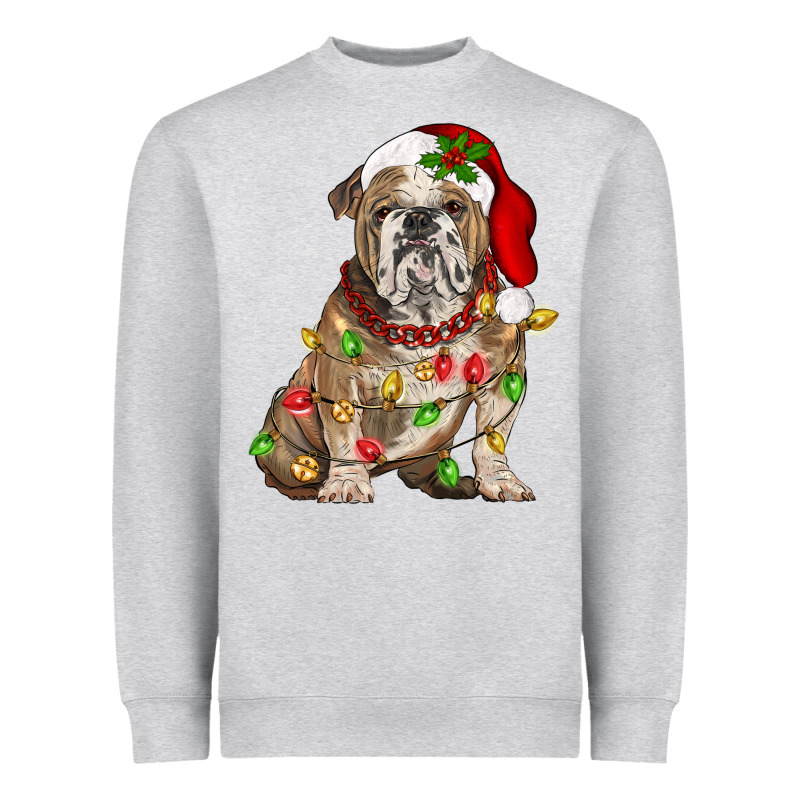 Christmas English Bulldog Heavyweight Sweatshirt by BarkalooDesign | Teevron