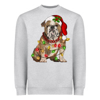 Heather Grey Christmas english bulldog Heavyweight Sweatshirt - BarkalooDesign