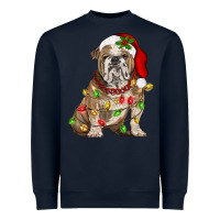 Navy Christmas english bulldog Heavyweight Sweatshirt - BarkalooDesign