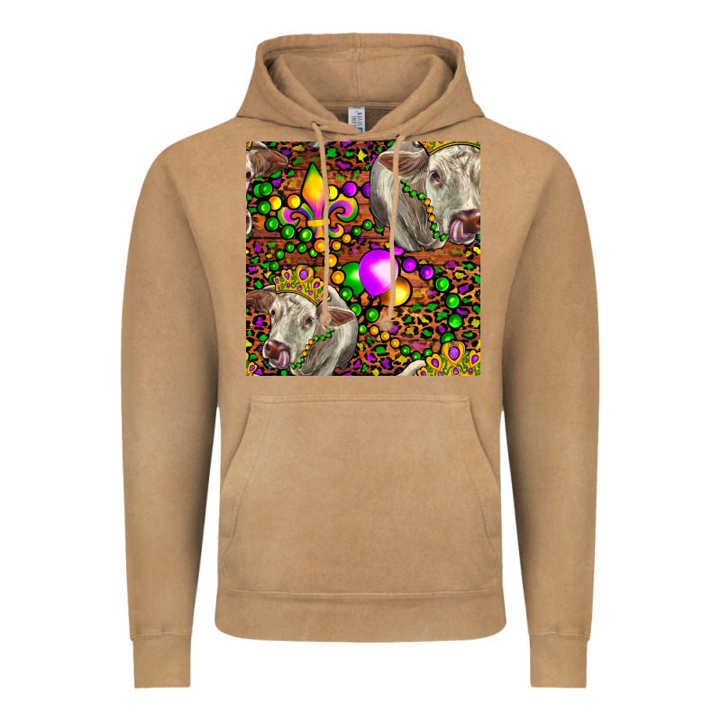 Mardi Gras Cow Leopard Seamless Pattern Vintage Hoodie by FaDigitalArtStudio | Teevron