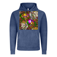 Vintage Denim Mardi Gras Cow Leopard Seamless Pattern Vintage Hoodie - FaDigitalArtStudio