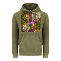 Vintage Olive Mardi Gras Cow Leopard Seamless Pattern Vintage Hoodie - FaDigitalArtStudio